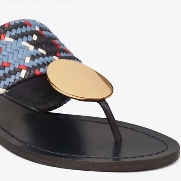 NWT TORY BURCH AUTHENTIC LEATHER PATOS DISC SANDALS 9​​ - Picture 2 of 12